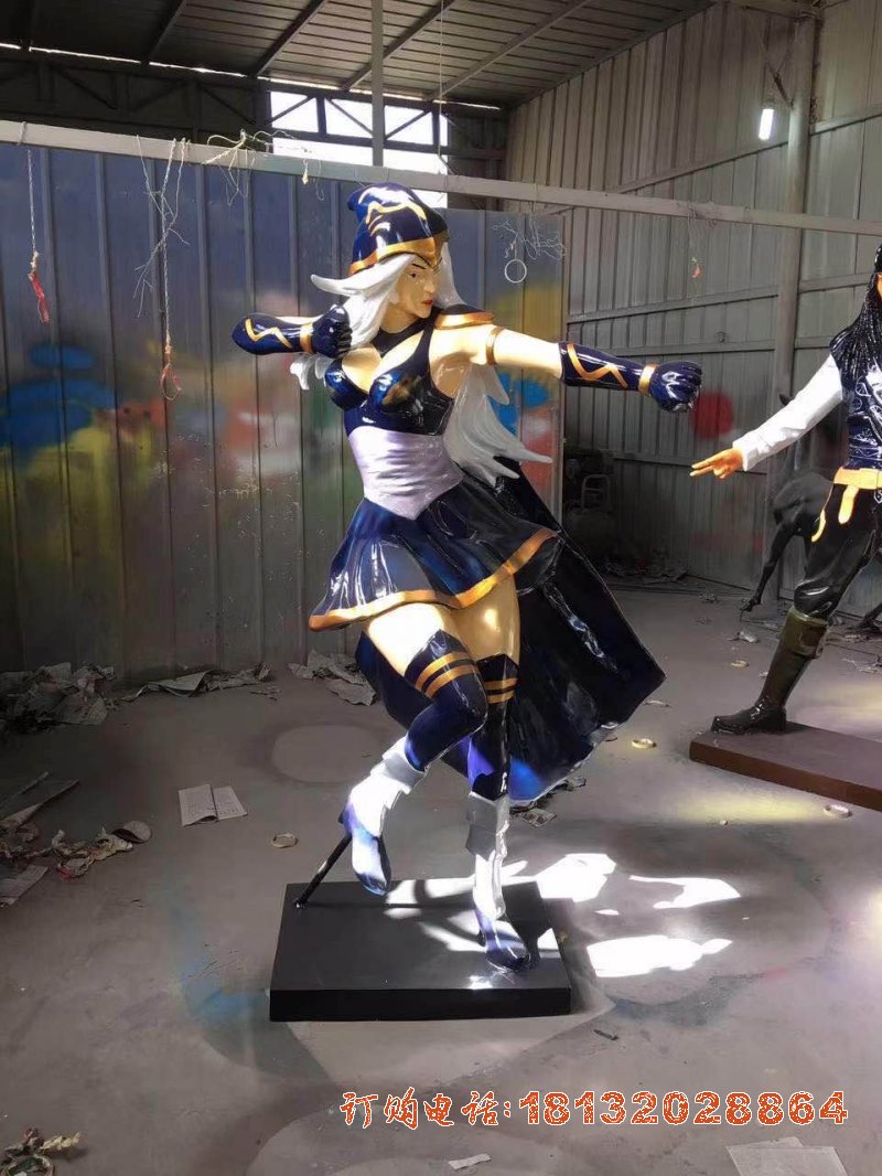 玻璃钢英雄联盟寒冰射手人物雕塑
